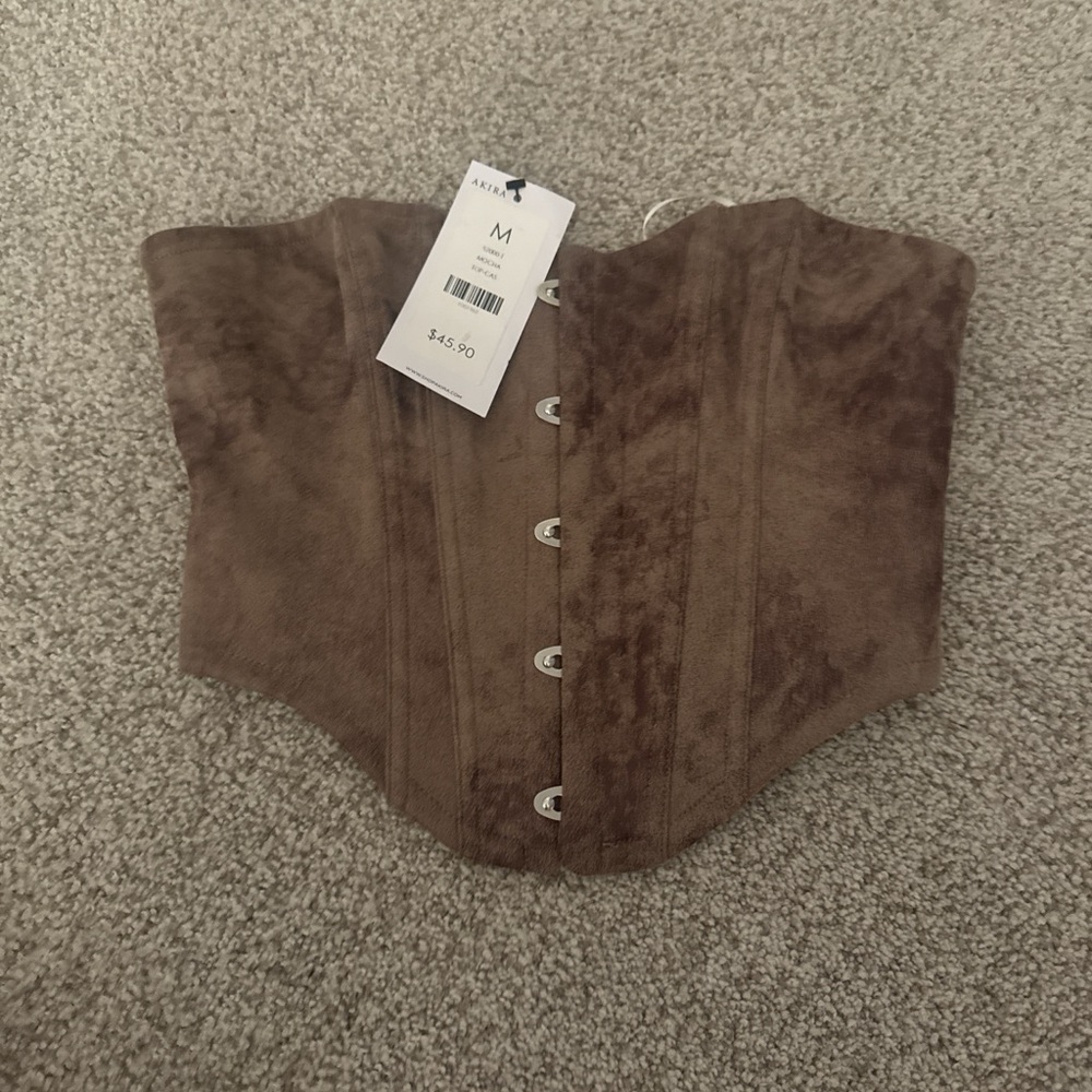 Brown Suede Corset by Akira